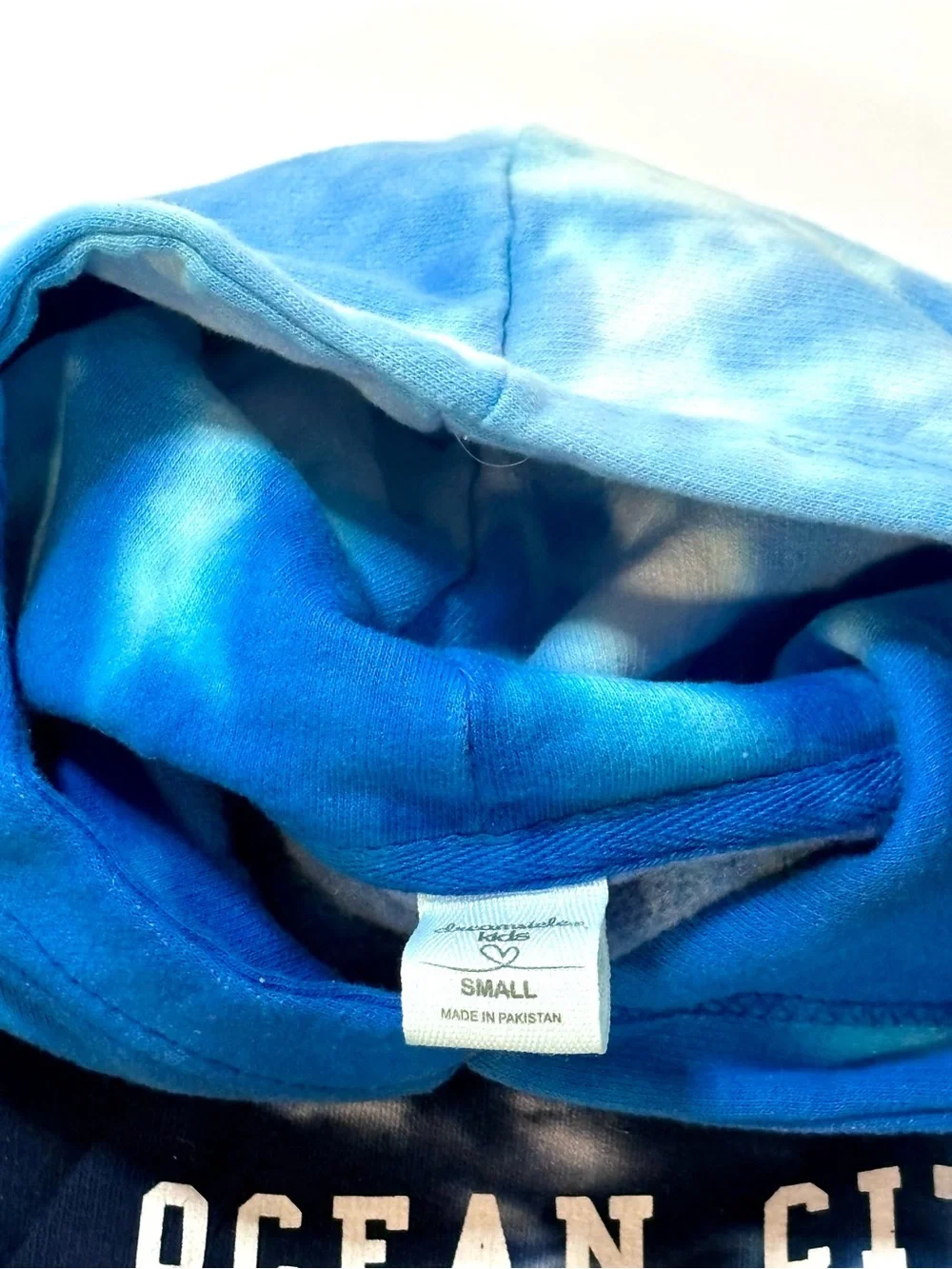 Baby Shark Tie-Dye Blue Hoodie - Ocean City Kids' Pullover Size Small